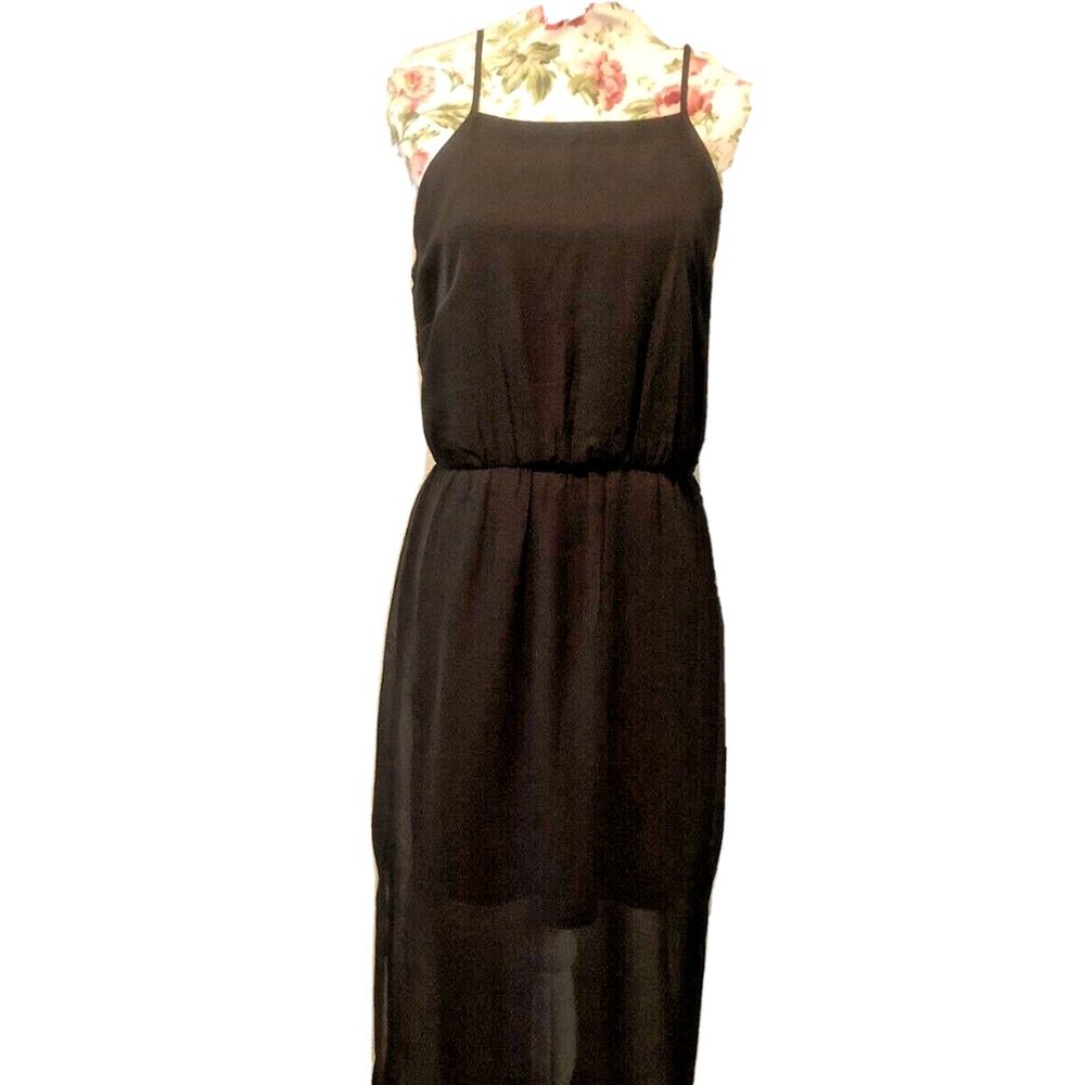NWT Divided By H & M Black Shear Sleeveless With Elastic Waistband Maxi Dress 10